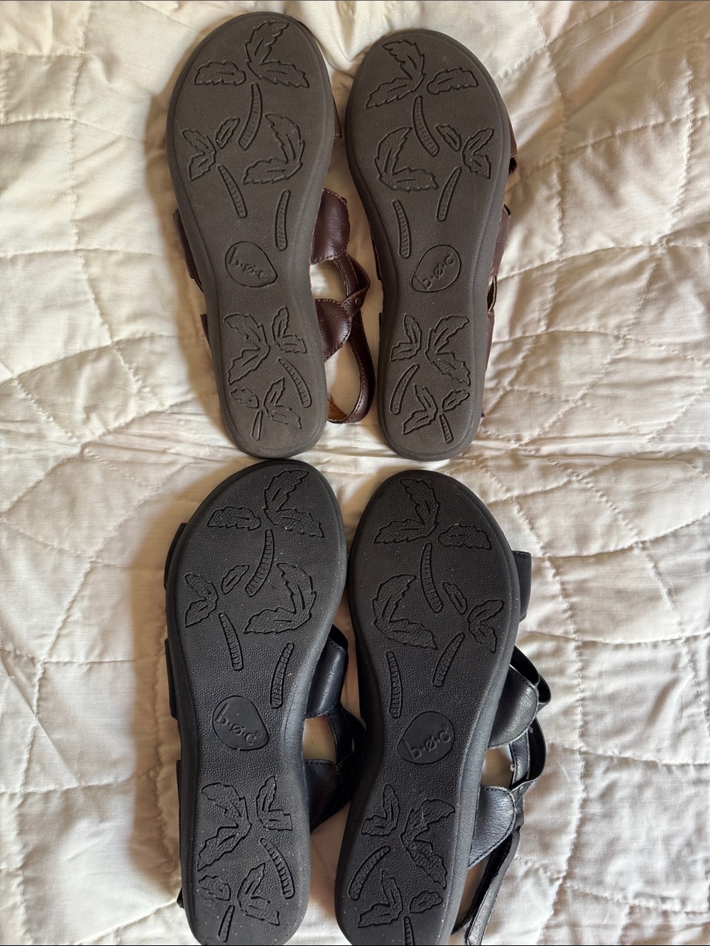 b.o.c. Strappy Crisscross Leather Sandals in Brown and Black - Picture 5 of 5